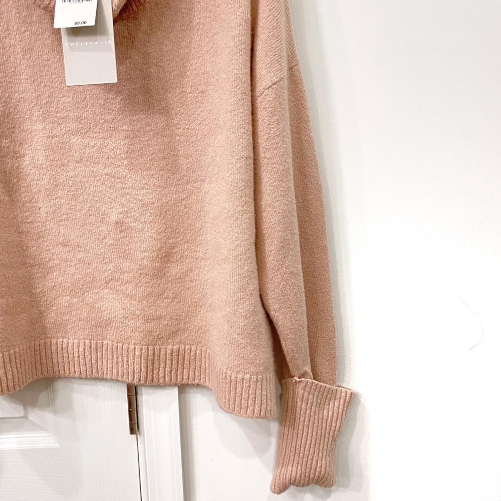 NEW Chelsea28 Pink Cowl Neck Sweater Long Sleeve Pullover In Pink Adobe Size XS - Picture 4 of 7